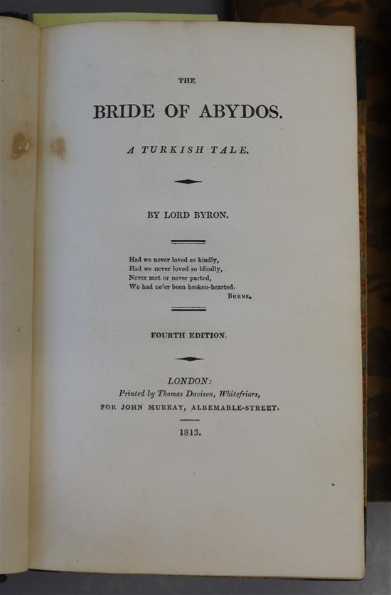 BYRON - 4 works: Byron, George Gordon Noel, Lord - The Bridge of Abydos, 4th edition, 8vo, half calf, London 1813;